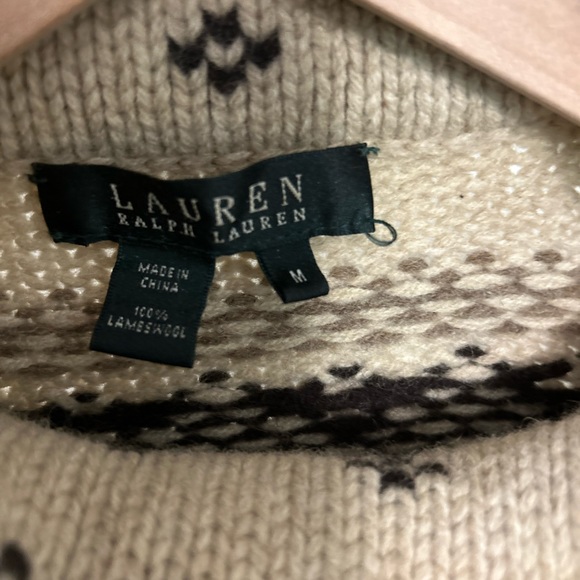 Ralph Lauren lambswool fall sweater size medium brown tan - Picture 3 of 12